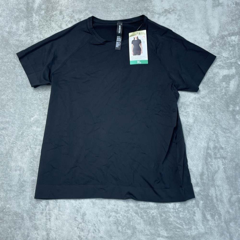 Mondetta Women's XL Fitted Active Seamless T-Shirt Black e0857 - Picture 2 of 8